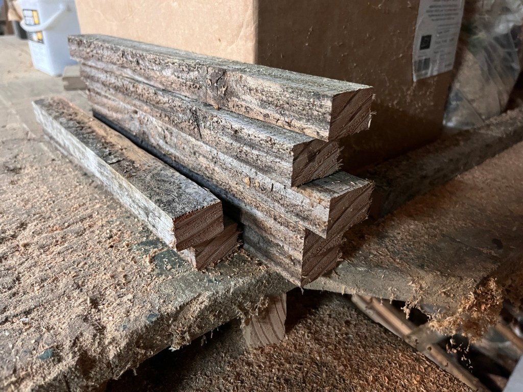 A few lengths of wood that were the first to cut 